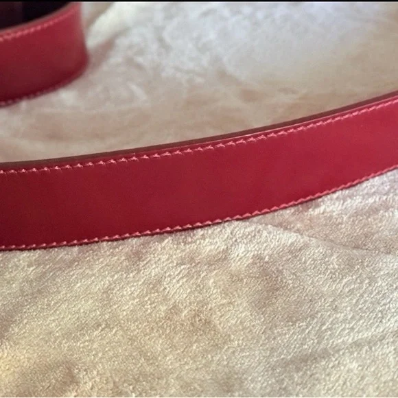 PRADA Red Leather Belt 1C 2289 95/38 Made In Italy Authentic - Picture 4 of 12